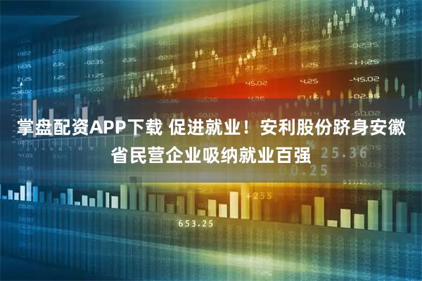 掌盘配资APP下载 促进就业！安利股份跻身安徽省民营企业吸纳就业百强